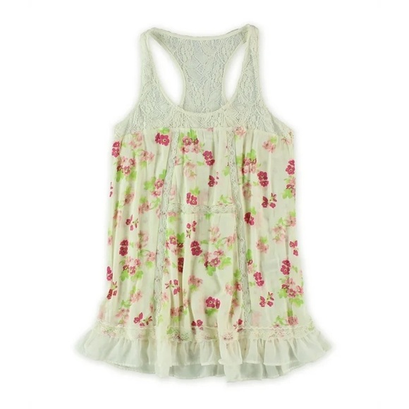Aeropostale Tops - 🌱🦢4 FOR $15!🦢🌱 NWT Aeropostale Womens Floral Lace Tank Top